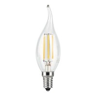 Лампа светодиодная Gauss Filament 5 Вт E14 филаментная свеча на ветру 2700К теплый белый свет 150-265 В прозрачная (10 шт.)