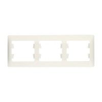 Рамка Schneider Electric Glossa GSL000103 трехместная горизонтальная белая