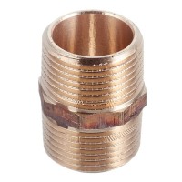 Ниппель Viega (266608) 1 НР(ш) х 1 НР(ш) двойной бронзовый