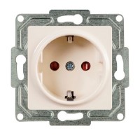 Розетка GUNSAN Eqona 16401200-152116 скрытая установка бежевая с заземлением IP20 со шторками