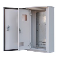 Щит учетно-распределительный навесной Dekraft ЩРУН-3/9 металлический IP54 520х310х150 мм 9 модулей с окном для снятия показаний счетчика