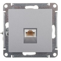 Розетка компьютерная Schneider Electric Atlas Design ATN000383 скрытая установка алюминий один модуль RJ45