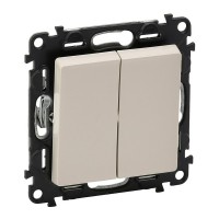 Переключатель Legrand Valena LIFE 752508 двухклавишный 2 направления скрытая установка слоновая кость