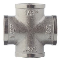Крестовина VALTEC (VTr.760.N.0004) 1/2 ВР(г) х 1/2 ВР(г) х 1/2 ВР(г) х 1/2 ВР(г) латунная