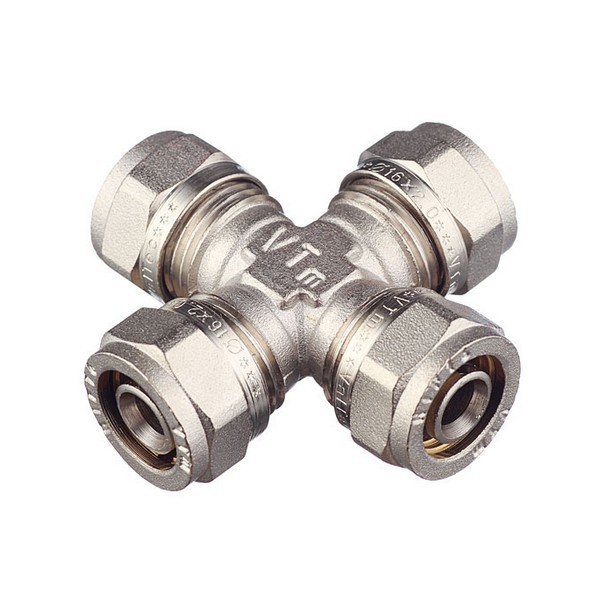 Крестовина VALTEC (VTm.341.N.161616) 16 обж(ц) х 16 обж(ц) х 16 обж(ц) х 16 обж(ц)