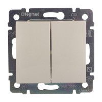 Выключатель Legrand Valena 695605 двухклавишный скрытая установка слоновая кость