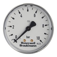 Манометр Braukmann 1/4 НР(ш) аксиальный 10 бар d63 мм для редуктора D06F и фильтра FK06