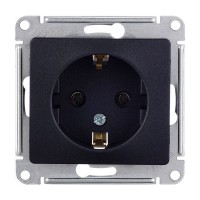 Розетка Schneider Electric Glossa GSL000743 скрытая установка антрацит с заземлением