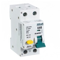Автомат дифференциальный Dekraft ДИФ-103 (16208DEK) 30А 30 мА 1P+N тип АС 6 кА