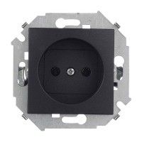 Розетка Simon 15 1591431-038 скрытая установка графит без заземления