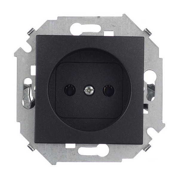 Розетка Simon 15 1591431-038 скрытая установка графит без заземления