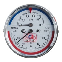Термоманометр РОСМА ТМТБ-31Т.1 (2292) 1 1/2 НР(ш) аксиальный 10 бар d80 мм 120 °С