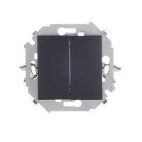 Выключатель Simon 15 1591398-038 двухклавишный скрытая установка графит