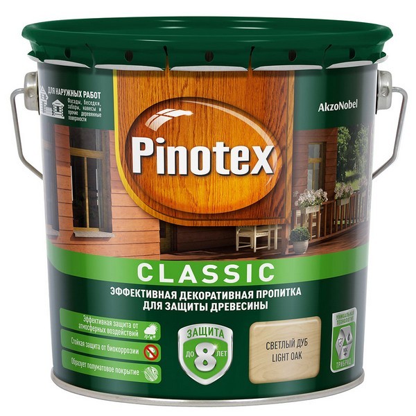Антисептик Pinotex Classic декоративный для дерева светлый дуб 2,7 л