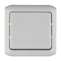 Выключатель Legrand Quteo 782330 одноклавишный открытая установка серый IP44 влагозащищенный