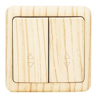 Переключатель Lezard VIOLA 751-5200-106 двухклавишный на 2 направления открытая установка беленый дуб