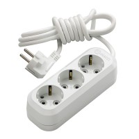 Удлинитель бытовой Makel (MGP138) с заземлением 10 м 16 А 250 В 2,2 кВт 3 розетки ПВС 3х1 мм2 IP20 белый