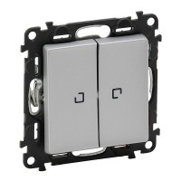 Выключатель Legrand Valena LIFE 752628 двухклавишный скрытая установка алюминий с подсветкой