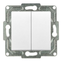 Выключатель GUNSAN Eqona 16401100-250103 двухклавишный скрытая установка белый IP20