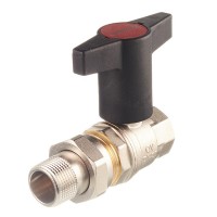 Кран шаровой латунный Oventrop Optibal (1075706) 3/4 ВР(г) х 3/4 НР(ш) бабочка удлиненная с полусгоном прямой