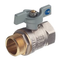 Кран шаровой латунный СТМ 3/4 ВР(г) х 3/4 НР(ш) бабочка прямой