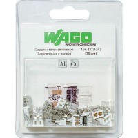 Клемма на 2 провода Wago 2273-242 0,5-2,5 кв. мм с пастой (20 шт.)