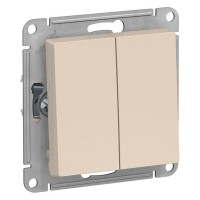 Переключатель Schneider Electric Atlas Design ATN000265 двухклавишный на 2 направления скрытая установка бежевый
