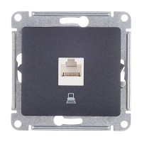 Розетка компьютерная Schneider Electric Glossa GSL000781К скрытая установка антрацит один модуль RJ45 cat 5e