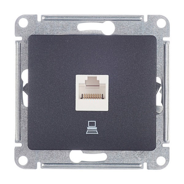 Розетка компьютерная Schneider Electric Glossa GSL000781К скрытая установка антрацит один модуль RJ45 cat 5e