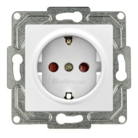 Розетка GUNSAN Eqona 16401100-252116 скрытая установка белая с заземлением IP20 со шторками