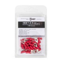 Наконечник кольцевой изолированный КВТ НКИ d5 мм 0,25-1,5 кв. мм (30 шт.)