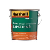 Лак алкидно-уретановый паркетный Marshall Protex бесцветный 2,5 л полуматовый
