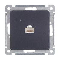 Розетка компьютерная HEGEL Master РСК-400-08 скрытая установка черная один модуль RJ45