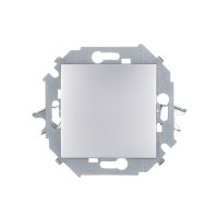 Переключатель Simon 15 1591201-033 одноклавишный на 2 направления скрытая установка алюминий