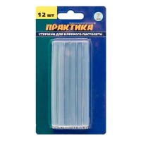Стержни клеевые Практика 7х100 мм прозрачные 64 г (12 шт.)