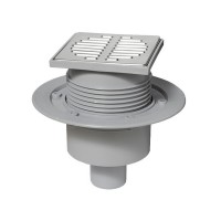 Трап вертикальный McAlpine (MRFG3V-50) с сухим затвором 115х115 мм d50 мм решетка из нержавеющей стали