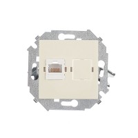 Розетка компьютерная Simon 15 1591598-031 скрытая установка слоновая кость один модуль RJ45 cat 5e