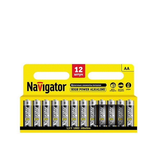 Батарейка Navigator АА пальчиковая LR6 1,5 В 2900 мАч (12 шт.)
