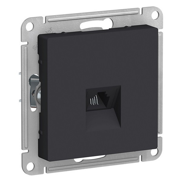 Розетка телефонная Schneider Electric Atlas Design ATN001081 скрытая установка карбон один модуль RJ11