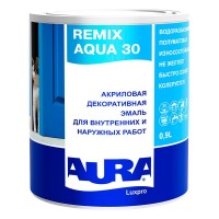 Эмаль акриловая Aura Remix Aqua 30 полуматовая белая основа А 0,9 л