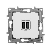 Розетка USB Legrand Etika 672335 скрытая установка слоновая кость два модуля USB