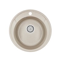 Мойка для кухни GRANULA Standart 480х480х190 мм врезная круглая без крыла кварц бежевый