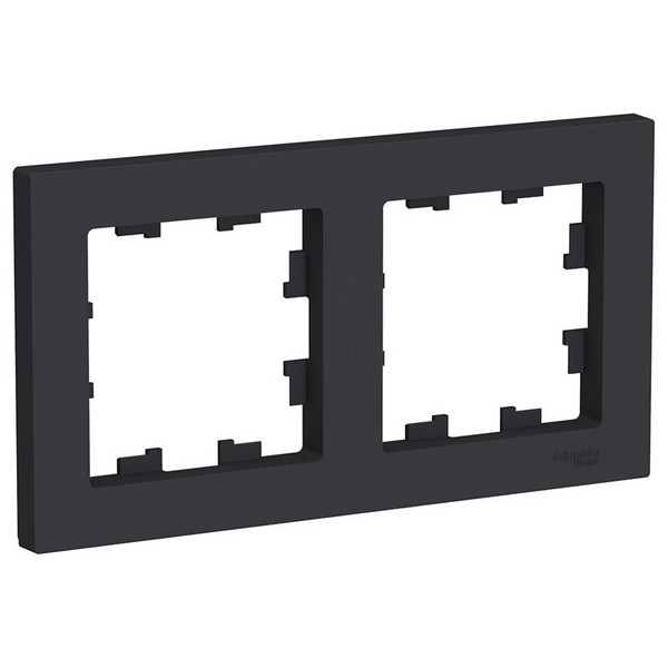 Рамка Schneider Electric Atlas Design ATN001002 двухместная универсальная карбон