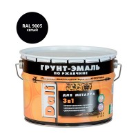 Грунт-эмаль по ржавчине 3в1 Dali гладкая глянцевая черный RAL 9005 10 л