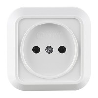 Розетка Makel Siva Ustu 45102 открытая установка белая без заземления