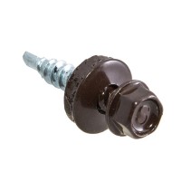 Саморезы заборные с буром 19х5,5 мм коричневые RAL 8017 (250 шт.)