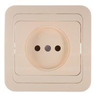 Розетка с рамкой Makel Mimoza 25022 скрытая установка бежевая без заземления