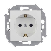 Розетка Simon 15 1591432-030 скрытая установка белая с заземлением