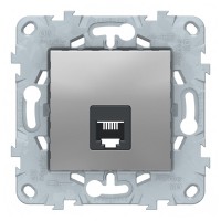 Розетка телефонная Schneider Electric Unica NEW NU549230 скрытая установка алюминий один модуль RJ11