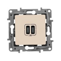 Розетка USB Legrand Etika 672235 скрытая установка белый два модуля USB